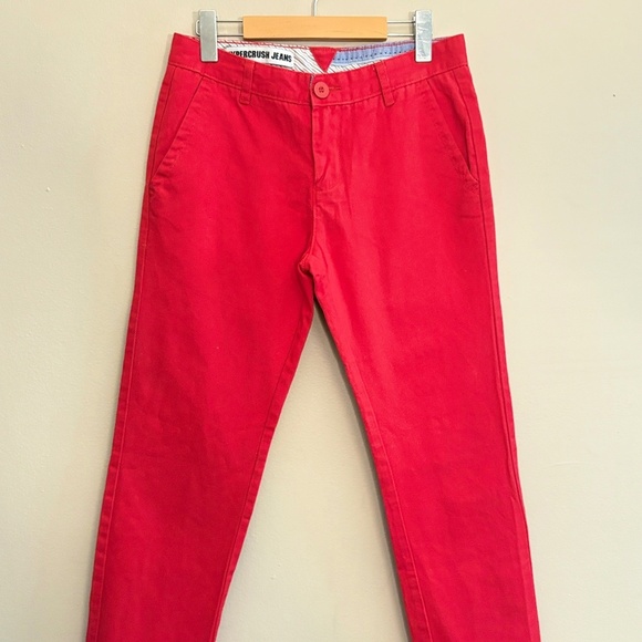 HYPERCRUSH Red Cotton Straight Leg Light Weight Chino - Picture 3 of 16